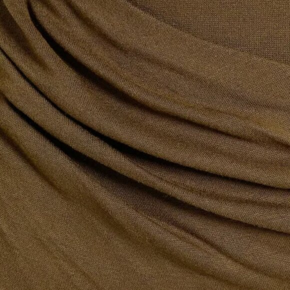 VINCE OLIVE DRAPE FRONT JERSEY KNIT SKIRT M NWT - Picture 3 of 7